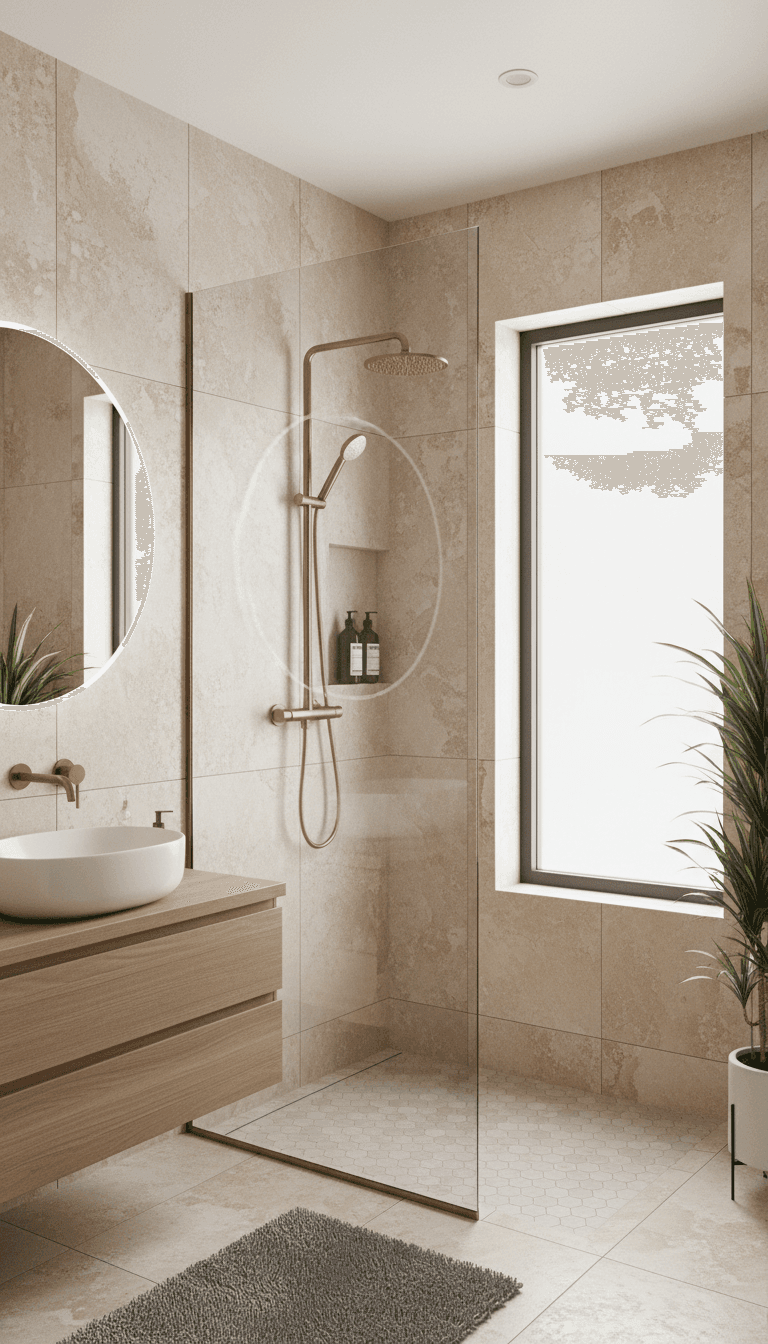 Stylish bathroom remodel with walk-in shower
