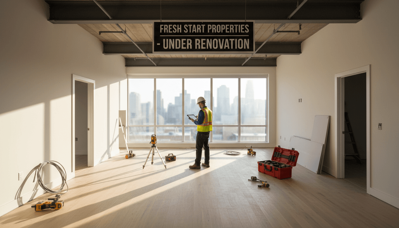 Contractor reviewing renovation progress in a modern DFW rental property