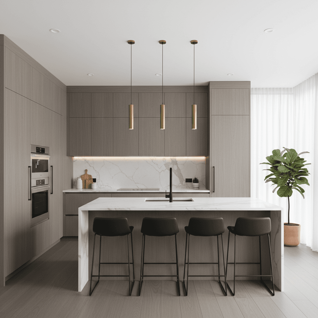 Modern kitchen with custom cabinetry and professional finishes