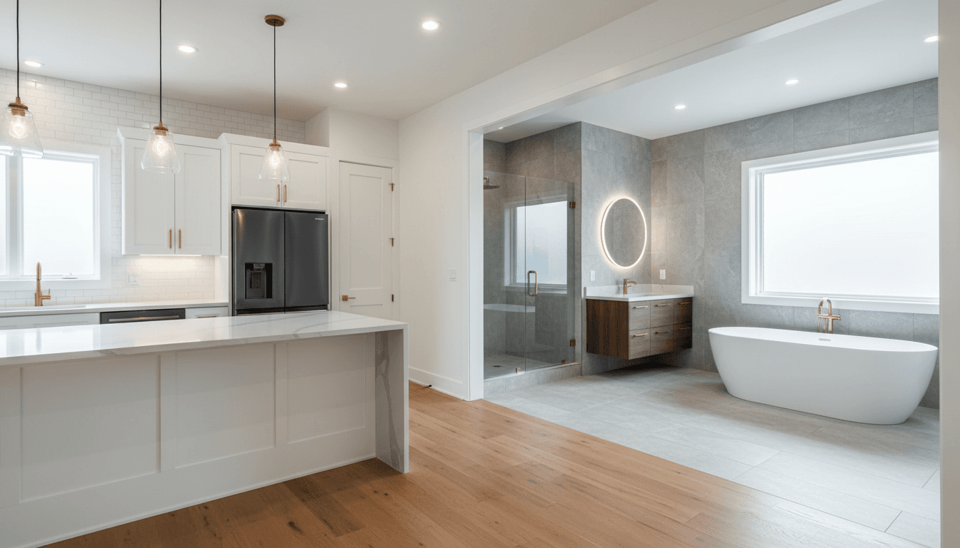 Beautifully renovated modern kitchen and bathroom in a Fort Worth home showing premium finishes and professional craftsmanship