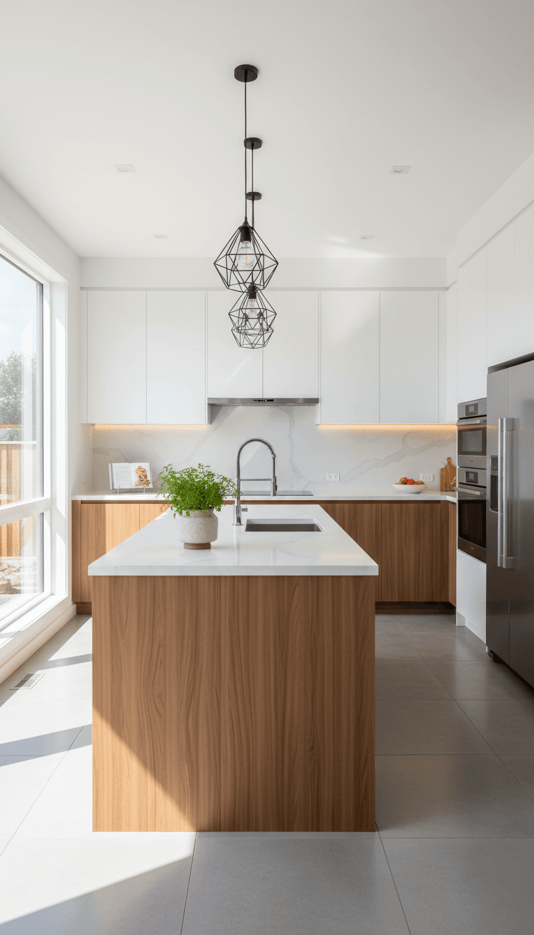 Modern kitchen remodel with new cabinets and countertops