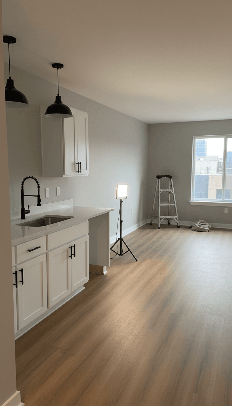 Freshly rehabbed rental unit interior