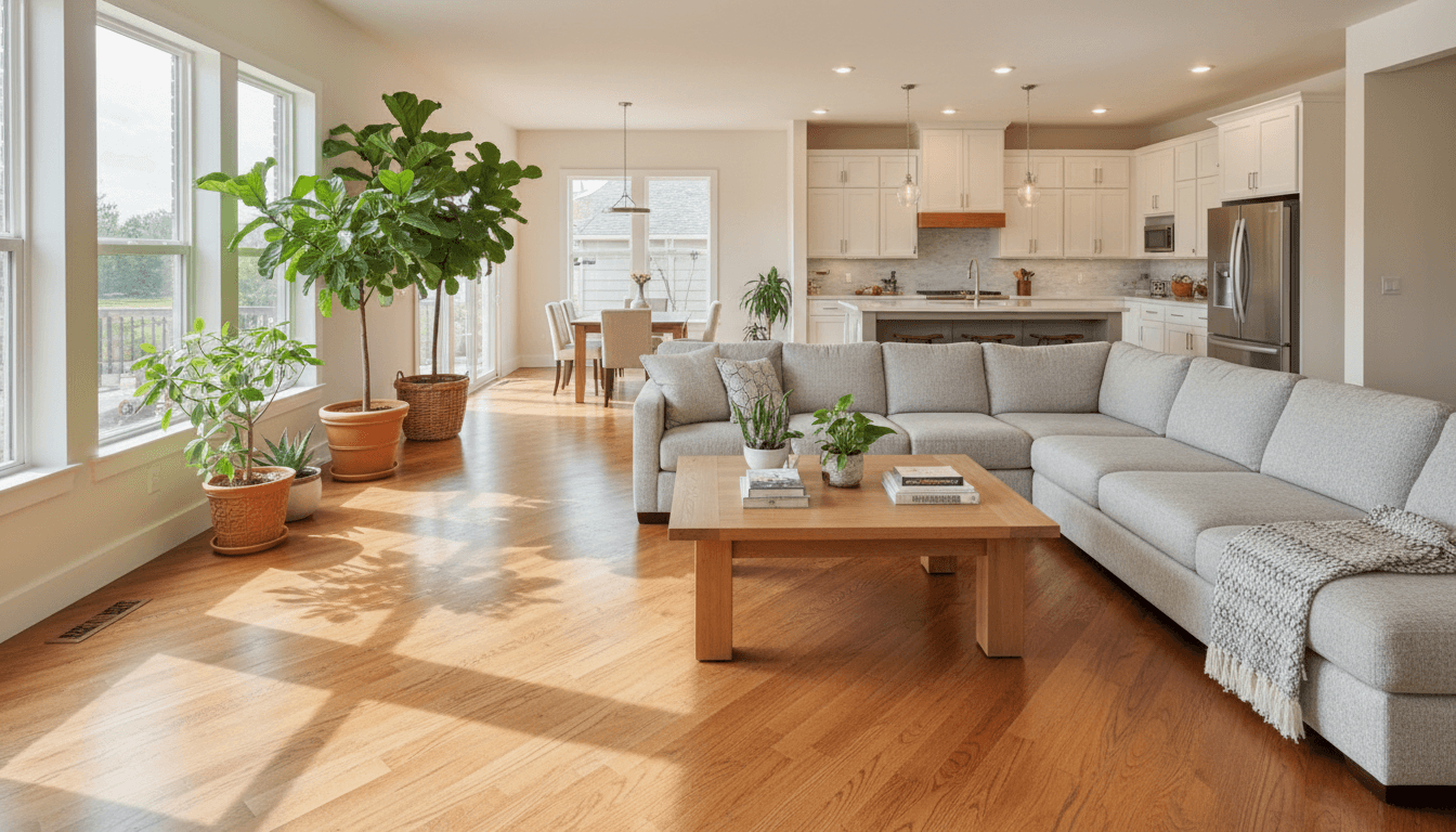 Full home renovation creating open concept dining and living area